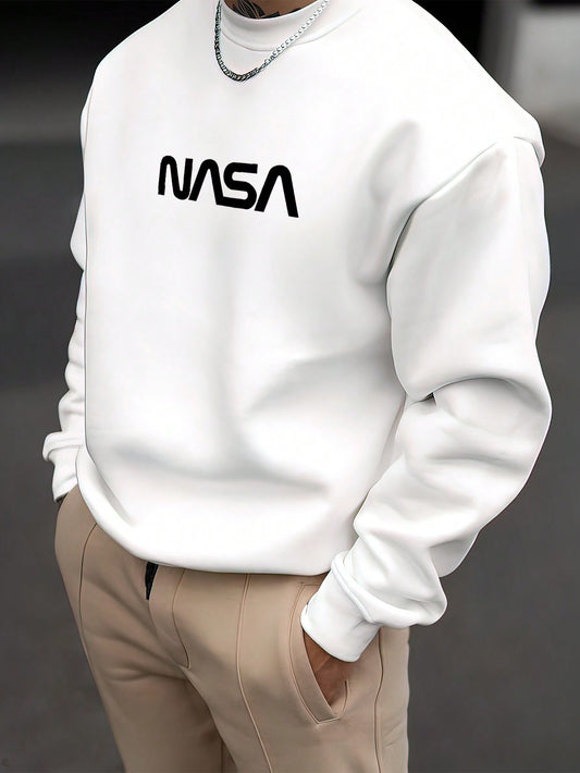 Manfinity Relaxmax Men'S Loose Fit Letter Print Long Sleeve Vintage Going Out Sweatshirt, Friends